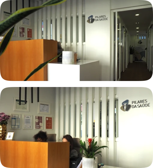 Receção da Clínica Pilares da Saúde — Amadora